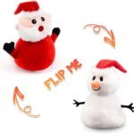 Santa Plush Snowman Plush Toy Reversible Christmas Santa Claus Double Side Stuffed Plushie Soft Doll New Year Birthday Gift for Kids